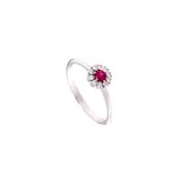 Ring Damiani Woman Margherita in White Gold Rubino 0.13 Ct 20084156 - 20084156